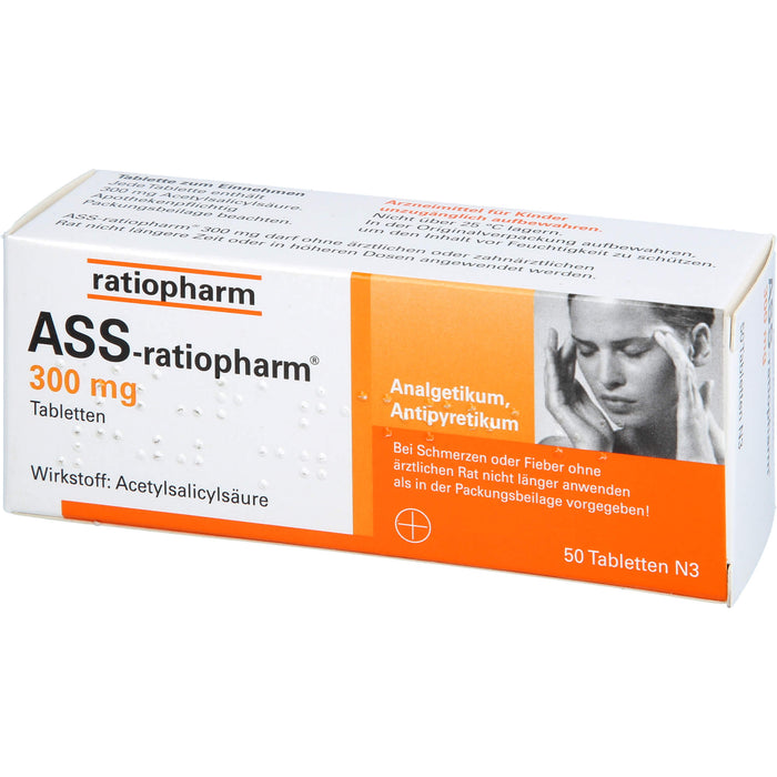 ASS-ratiopharm 300 mg Tabletten, 50 pc Tablettes