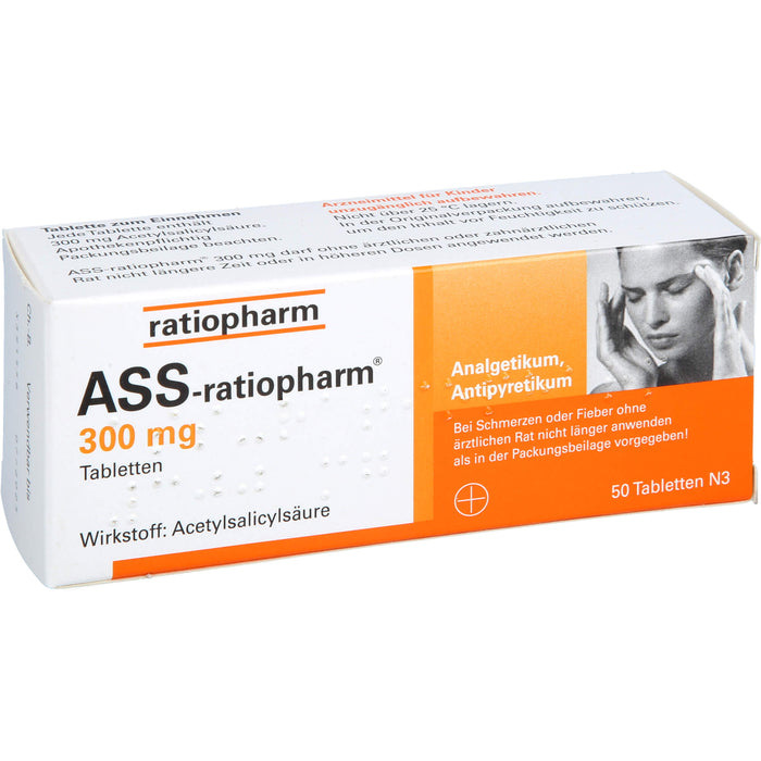 ASS-ratiopharm 300 mg Tabletten, 50 pc Tablettes