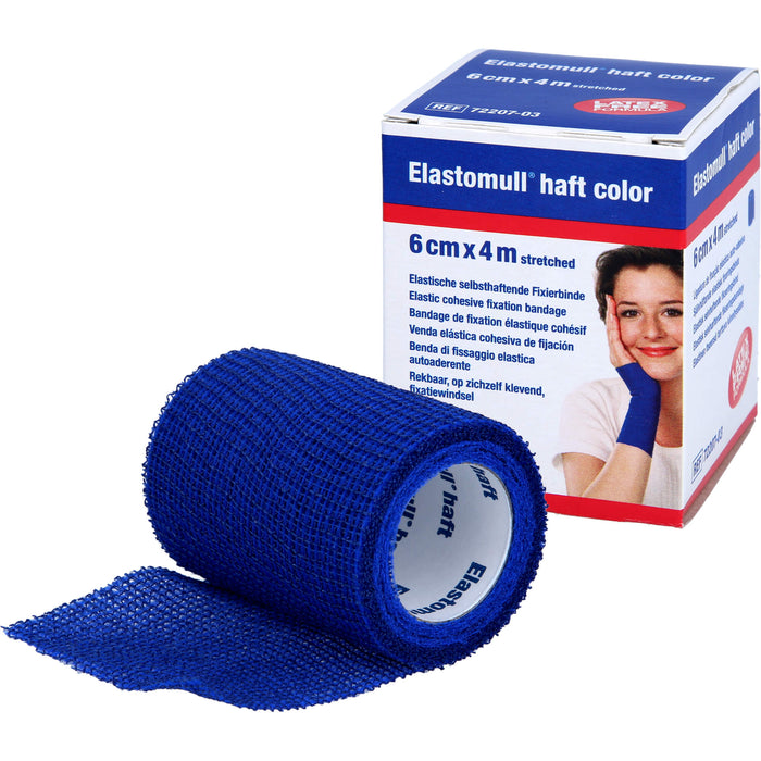 Elastomull haft 4mx6cm color blau, 1 St BIN