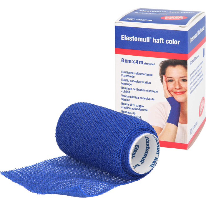 Elastomull haft 4mx8cm color blau, 1 pc Bandage