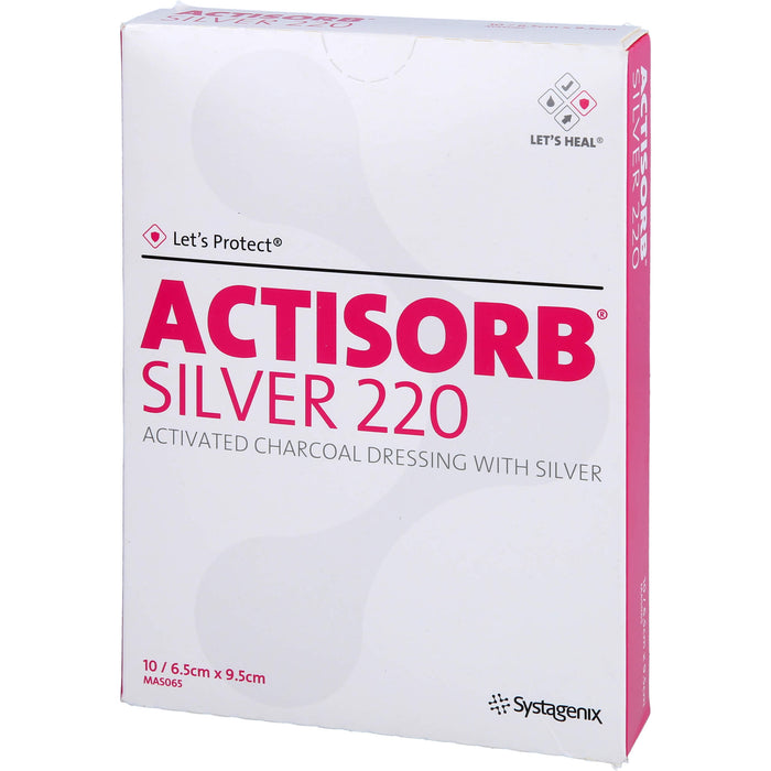 ACTISORB Silver 220 6,5 cm x 9,5 cm sterile Kompressen Reimport EMRAmed, 10 St. Kompressen