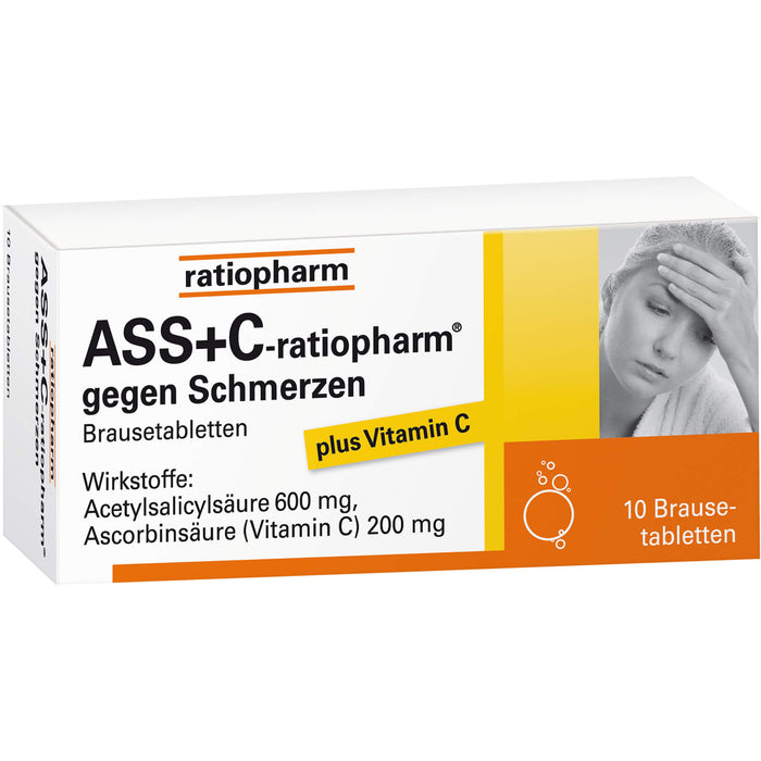 ASS + C-ratiopharm gegen Schmerzen Brausetabletten, 10 pc Tablettes