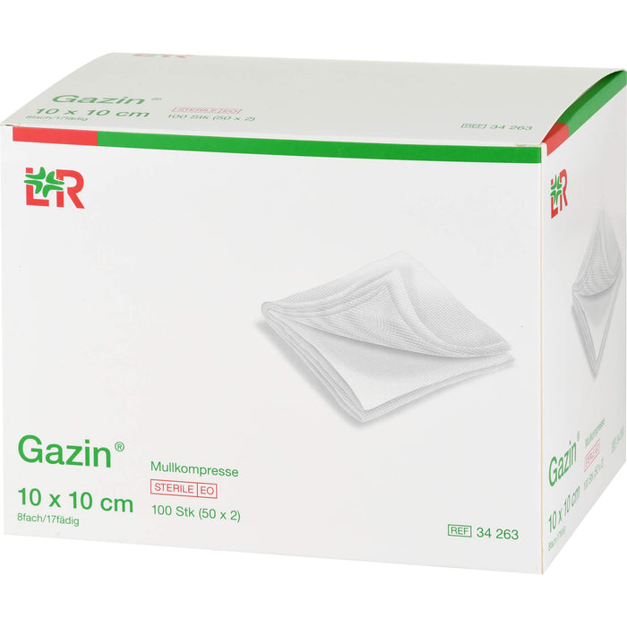 Gazin Kompressen steril 10x10cm, 100 pc Compresses