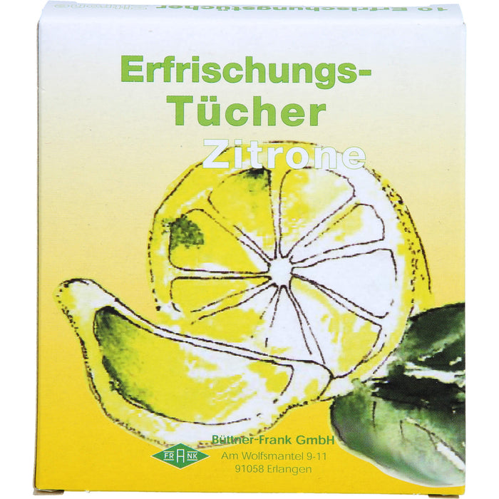 FRANK Erfrischungstücher Citro zur schnellen Erfrischung der Hände, 10 pcs. Pack