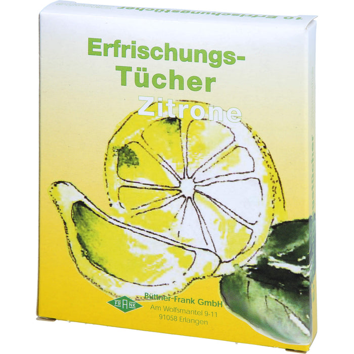 FRANK Erfrischungstücher Citro zur schnellen Erfrischung der Hände, 10 pcs. Pack