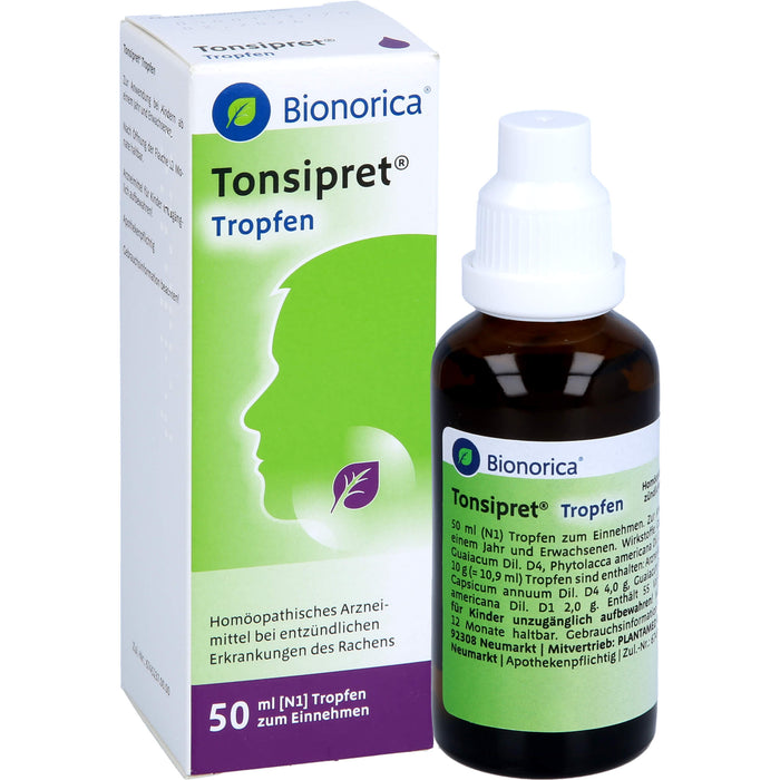 Tonsipret Tropfen bei Erkrankungen des Rachens, 50 ml Lösung