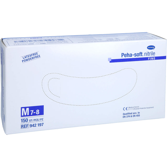 Peha-soft nitrile fino Unters.handsch.M unst.pfr., 150 St HAS