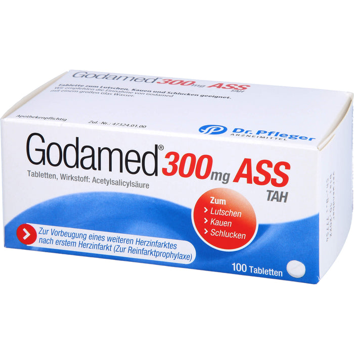 Godamed 300 mg ASS TAH Tabletten magenverträglicher Herzschutz, 100 pcs. Tablets