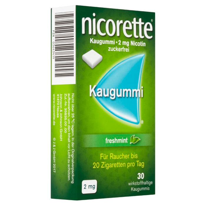 nicorette Kaugummi 2 mg Nicotin zuckerfrei freshmint, 30 pc Gomme à mâcher