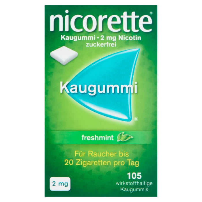 nicorette Kaugummi 2 mg Nicotin zuckerfrei freshmint, 105 pc Gomme à mâcher