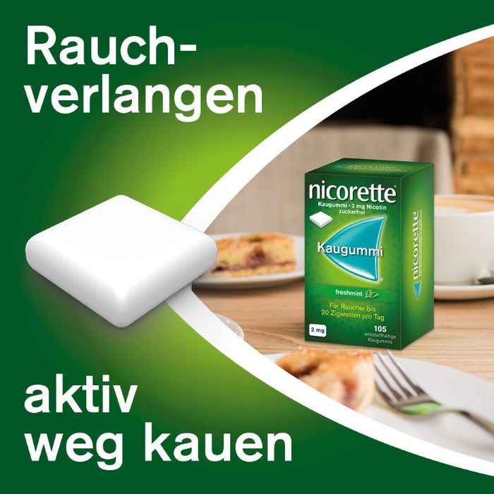 nicorette Kaugummi 2 mg Nicotin zuckerfrei freshmint, 105 pcs. Chewing gum