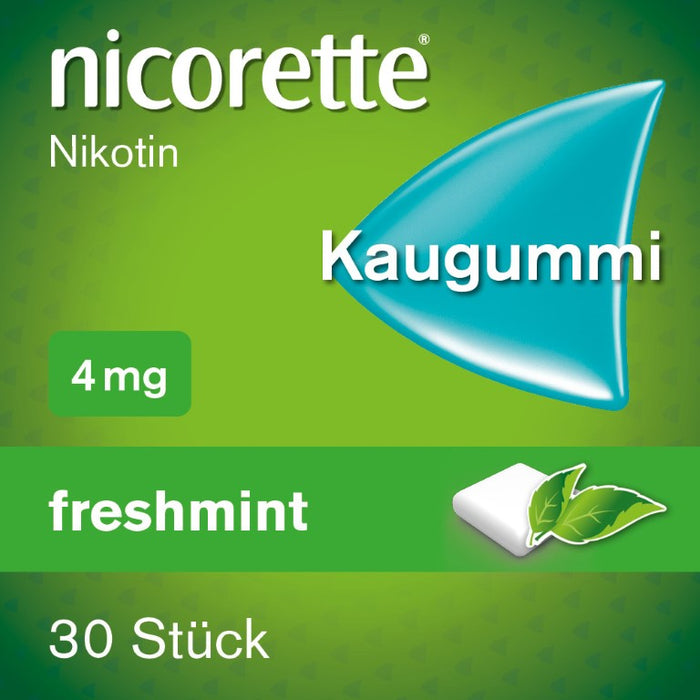 nicorette Kaugummi 4 mg Nicotin zuckerfrei freshmint für starke Raucher, 30 pc Gomme à mâcher