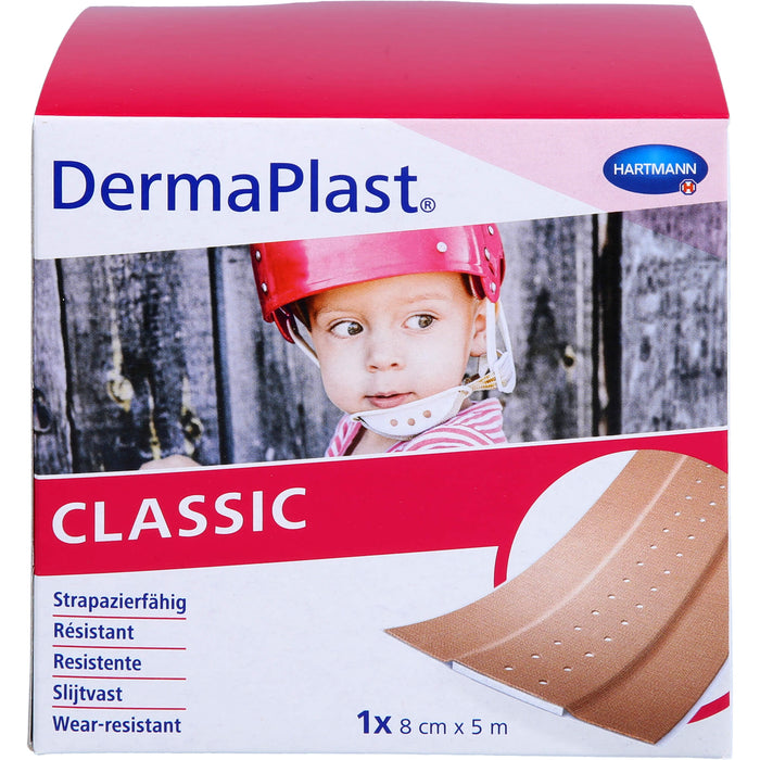 DermaPlast classic 8 cm x 5 m strapazierfähiges Wundpflaster, 1 St. Pflaster