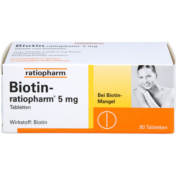 Biotin-ratiopharm 5 mg Tabletten bei Biotin-Mangel, 90 pcs. Tablets