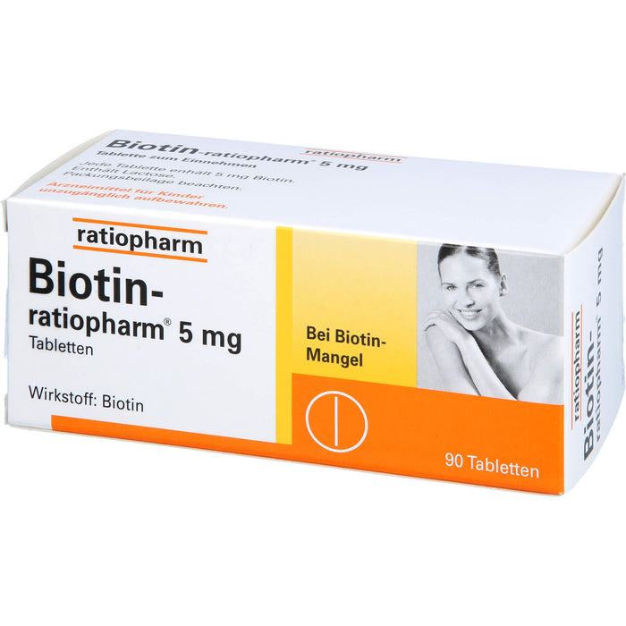 Biotin-ratiopharm 5 mg Tabletten bei Biotin-Mangel, 90 pc Tablettes