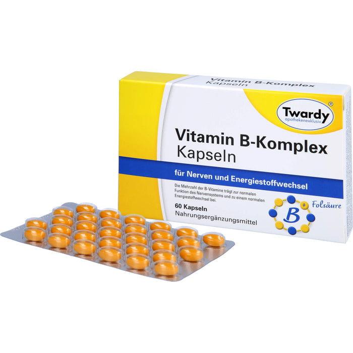 Twardy Vitamin B-Komplex Kapseln für Nerven und Energiestoffwechsel, 60 pc Capsules