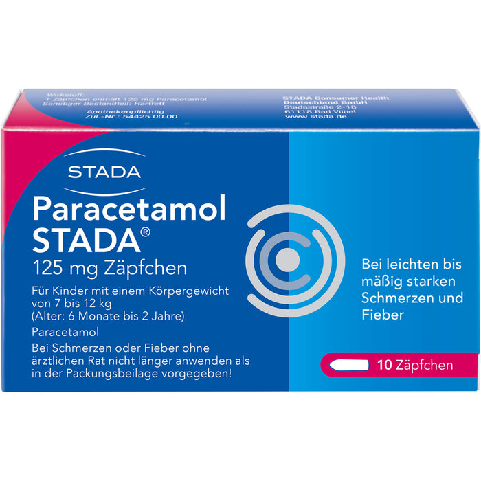 Paracetamol STADA 125 mg Zäpfchen, 10 pcs. Suppositories