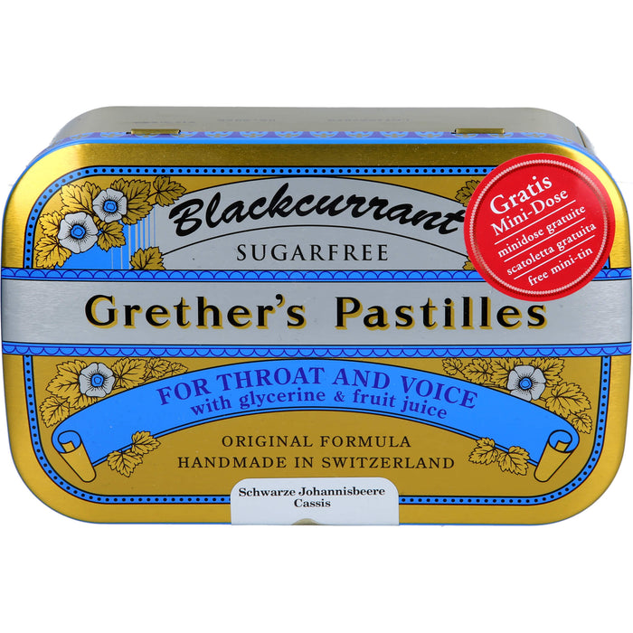 Grether's Pastilles Blackcurrant sugarfree, 440 g Pastilles