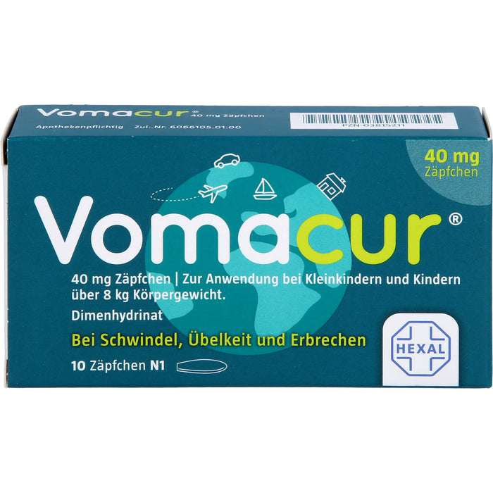 Vomacur 40 mg Zäpfchen, 10 pcs. Suppositories