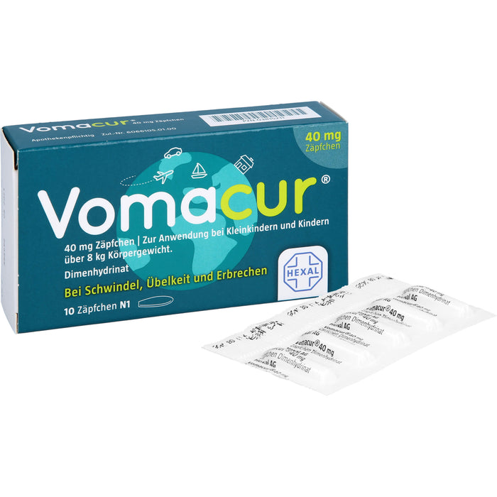 Vomacur 40 mg Zäpfchen, 10 pc Suppositoires