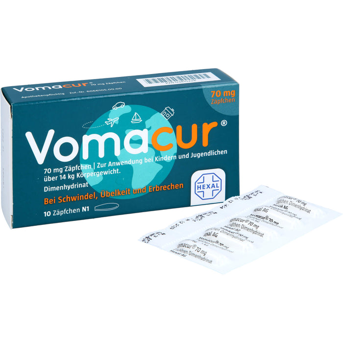 Vomacur 70 mg Zäpfchen, 10 pcs. Suppositories