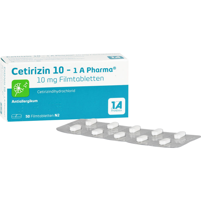 1A Pharma Cetirizin 10 mg Filmtabletten, 50 pc Tablettes