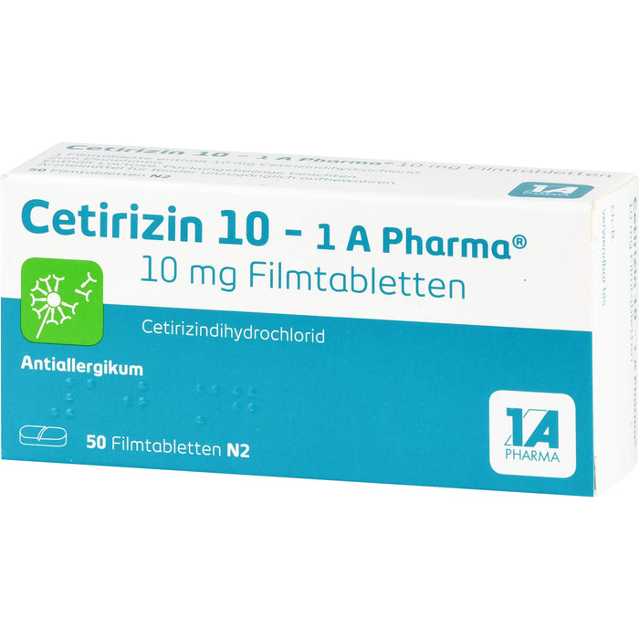 1A Pharma Cetirizin 10 mg Filmtabletten, 50 pc Tablettes