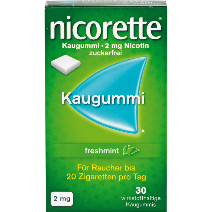 nicorette Kaugummi 2 mg freshmint  Reimport EMRAmed, 30 pc Gomme à mâcher