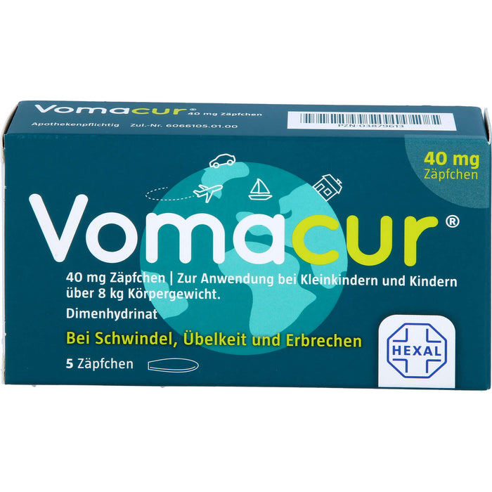 Vomacur 40 mg Zäpfchen, 5 St. Zäpfchen