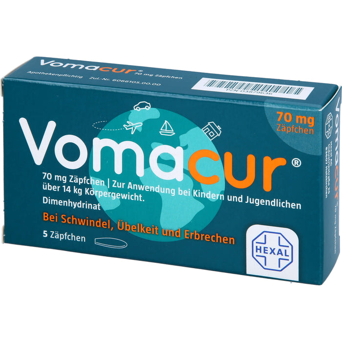 Vomacur 70 mg Zäpfchen, 5 pc Suppositoires