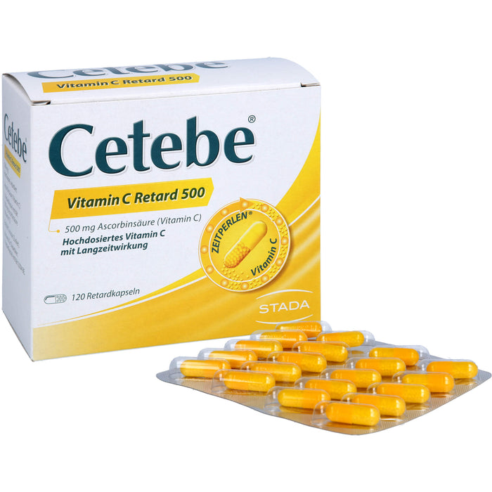 Cetebe Vitamin C Retard 500 Hartkapseln, 120 St. Kapseln