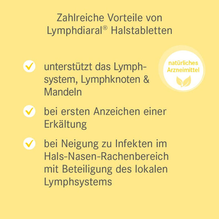 Lymphdiaral Halstabletten bei Neigung zu Infekten im Hals-Nasen-Rachenbereich, 100 pc Tablettes