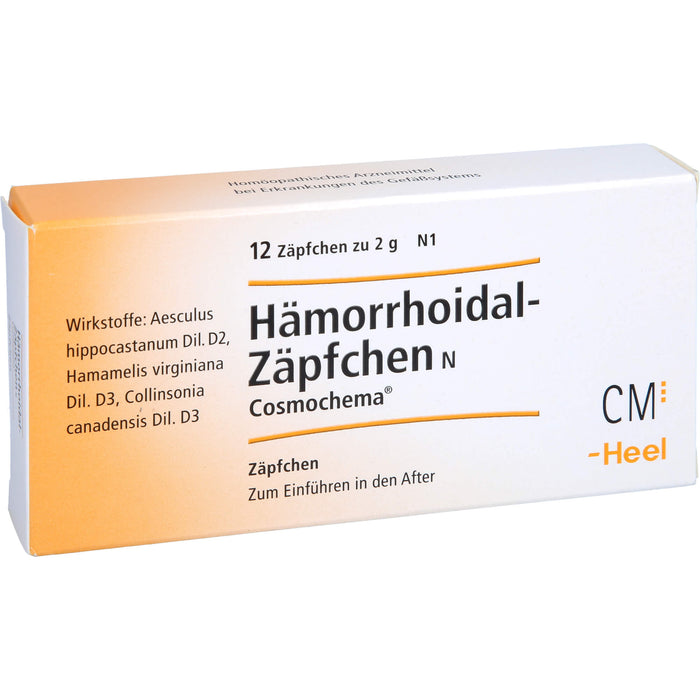 Hämorrhoidal Zäpfchen N Cosmochema, 12 St. Zäpfchen