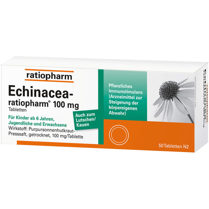 Echinacea-ratiopharm 100 mg Tabletten zur Steigerung der körpereigenen Abwehr, 50 pc Tablettes