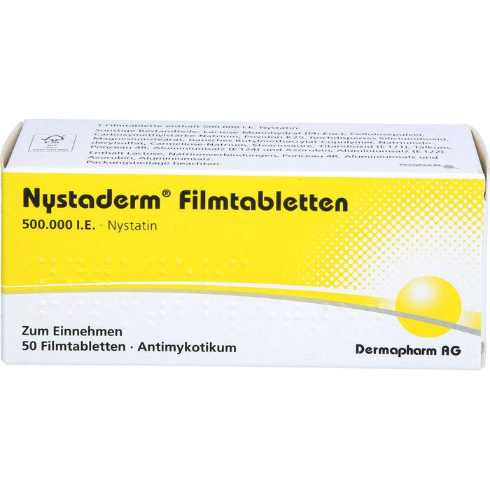 Dermapharm Nystaderm Filmtabletten bei nystatinempfindlicher Hefepilzinfektionen, 50 pc Tablettes