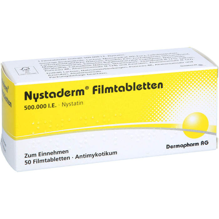 Dermapharm Nystaderm Filmtabletten bei nystatinempfindlicher Hefepilzinfektionen, 50 pc Tablettes