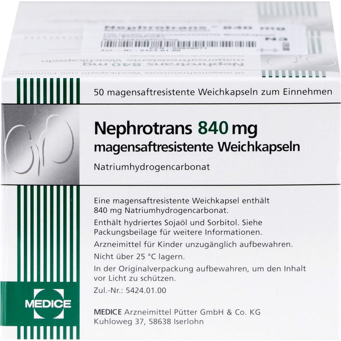 Nephrotrans 840 mg Weichkapseln bei stoffwechselbedingter Übersäuerung des Blutes, 100 pcs. Capsules