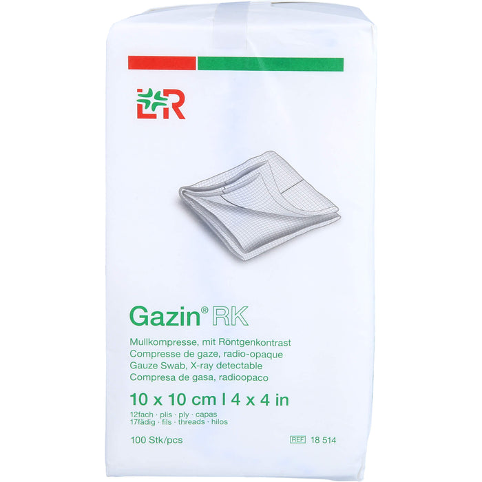 Gazin Kompressen unsteril mit RK 10x10cm, 100 pc Compresses