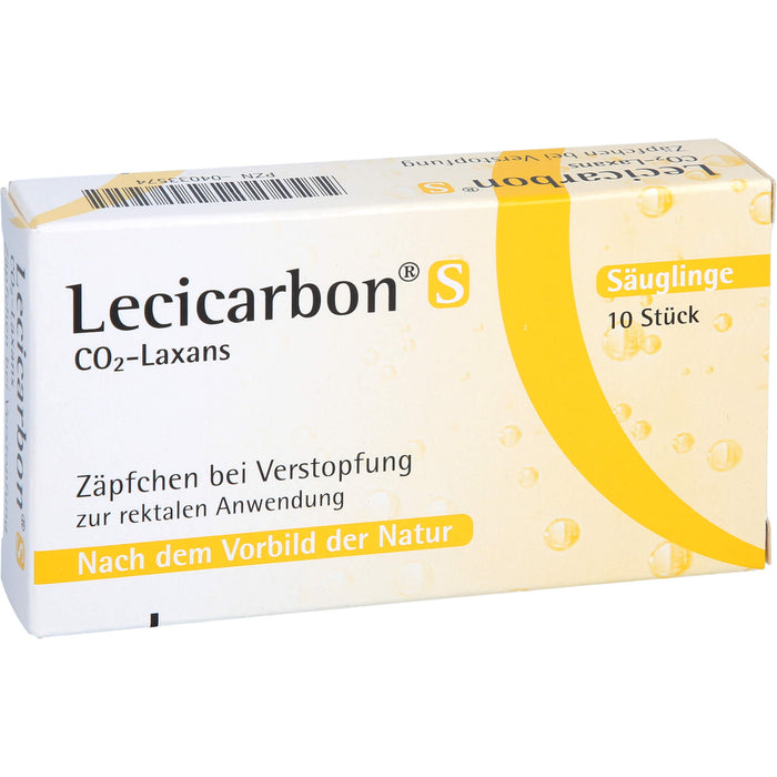 Lecicarbon S Co2-Laxans für Säuglinge bei Verstopfung, 10 pc Suppositoires