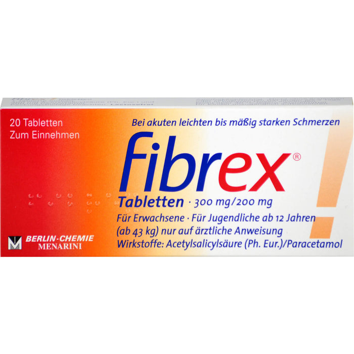 BERLIN-CHEMIE fibrex Tabletten bei Schmerzen, 20 pc Tablettes