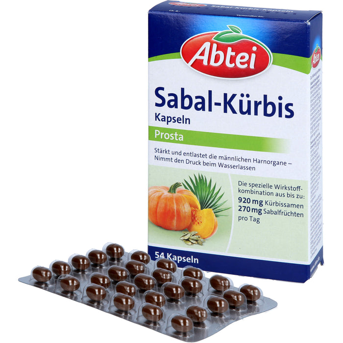 Abtei Sabal-Kürbis Prosta stärkt und entlastet die männlichen Harnorgane, 54 pcs. Capsules