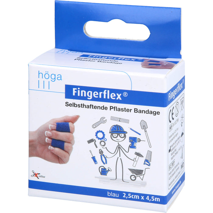 Fingerflex 2,5cmx4,5m blau, 1 St. Pflaster