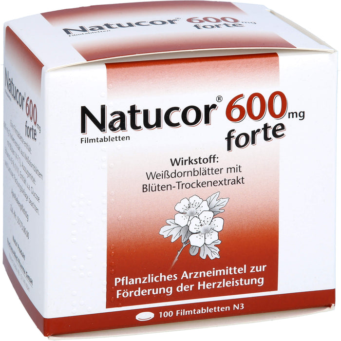 Natucor 600 mg forte Filmtabletten zur Förderung der Herzleistung, 100 St. Tabletten