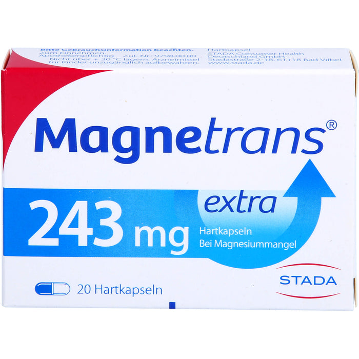 Magnetrans extra 243 mg Hartkapseln bei Magnesiummangel, 20 pc Capsules