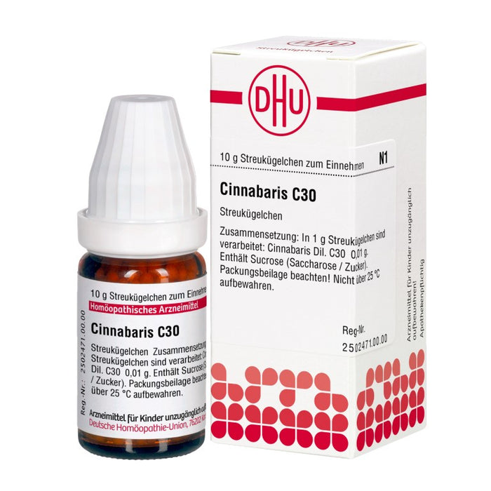 DHU Cinnabaris C 30 Streukügelchen, 10 g Globules