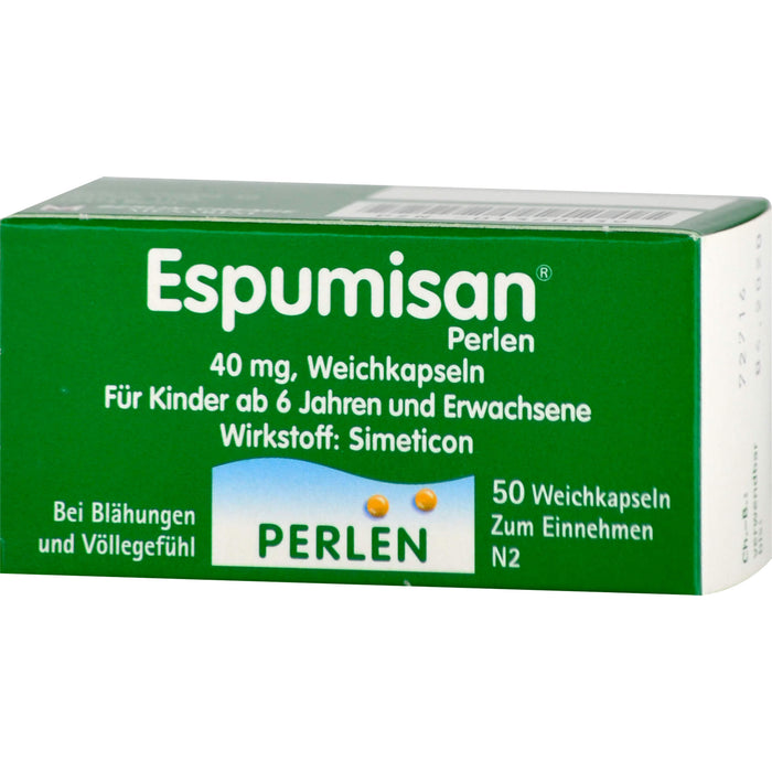 Espumisan Perlen, 40 mg, Emra Weichkapseln, 50 St WKA