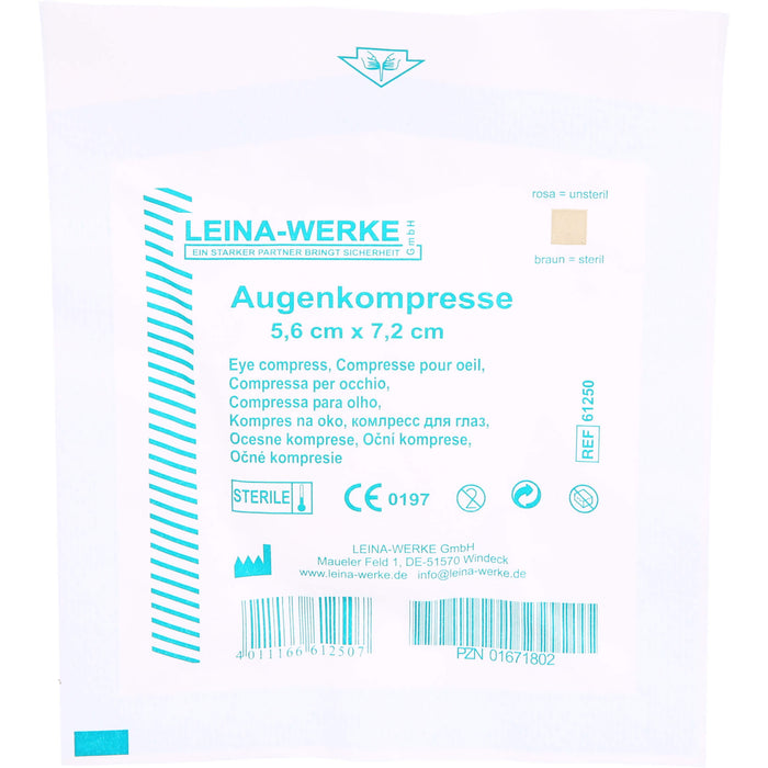 Dr.JUNGHANS Augenkompressen 56 x 70 mm steril, 5 pcs. Compresses