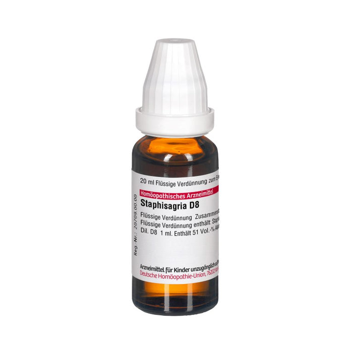 Staphisagria D8 DHU Dilution, 20 ml Lösung