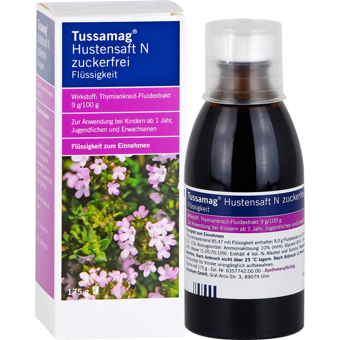 Tussamag Hustensaft N zuckerfrei, 175 g Solution