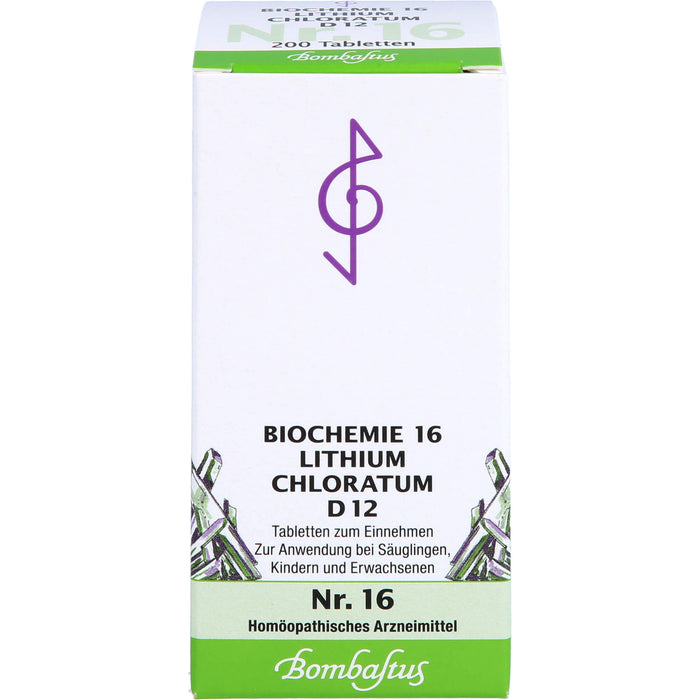 Bombastus Biochemie 16 Lithium chloratum D12 Tabletten, 200 pcs. Tablets